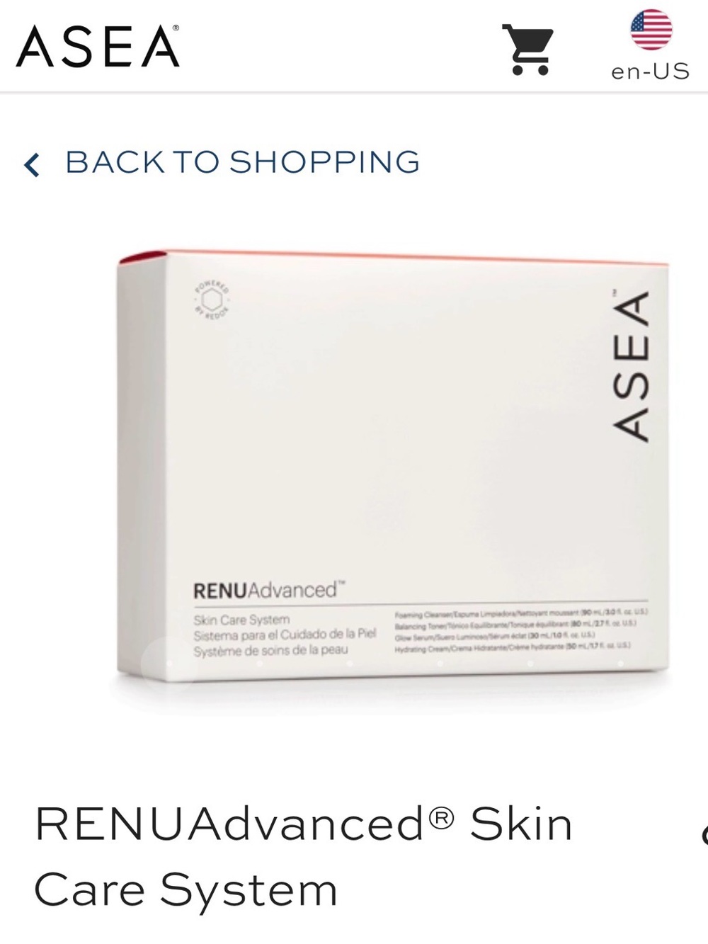 NIB- ASEA RENUAdvanced Skin Care System - Picture 1 of 6